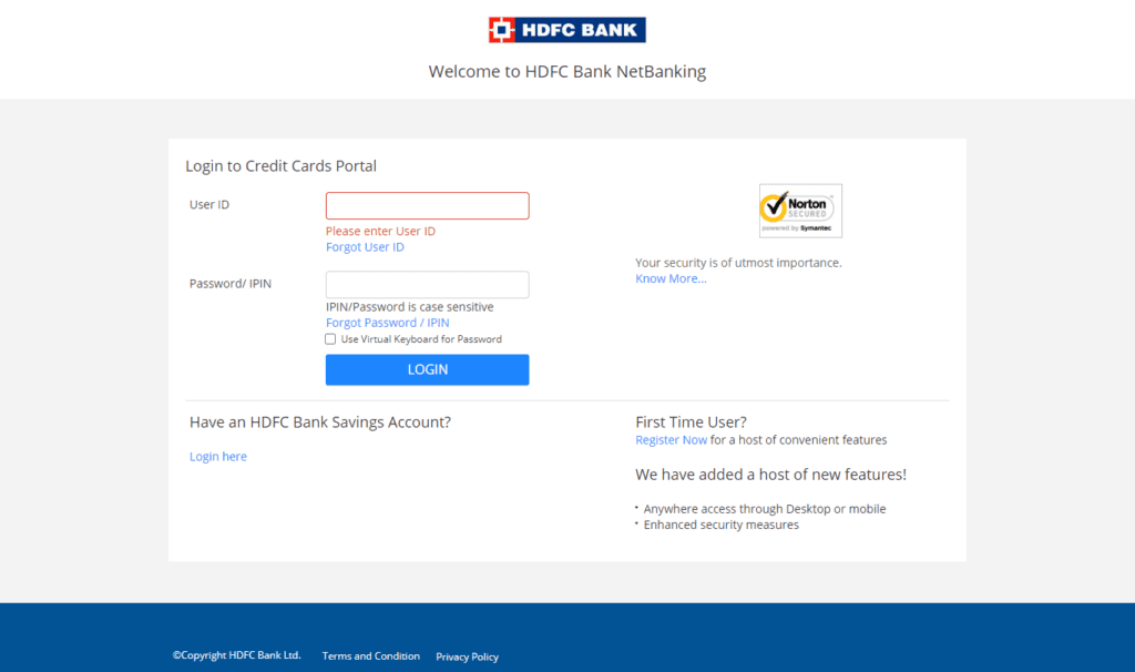 HDFC credit card statement