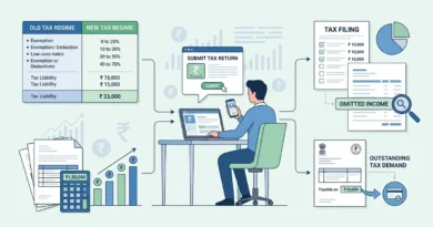 Learn the meaning of income tax terms starting with O including Old Tax Regime, Omitted Income, Outstanding Tax Demand and Online Tax Filing.